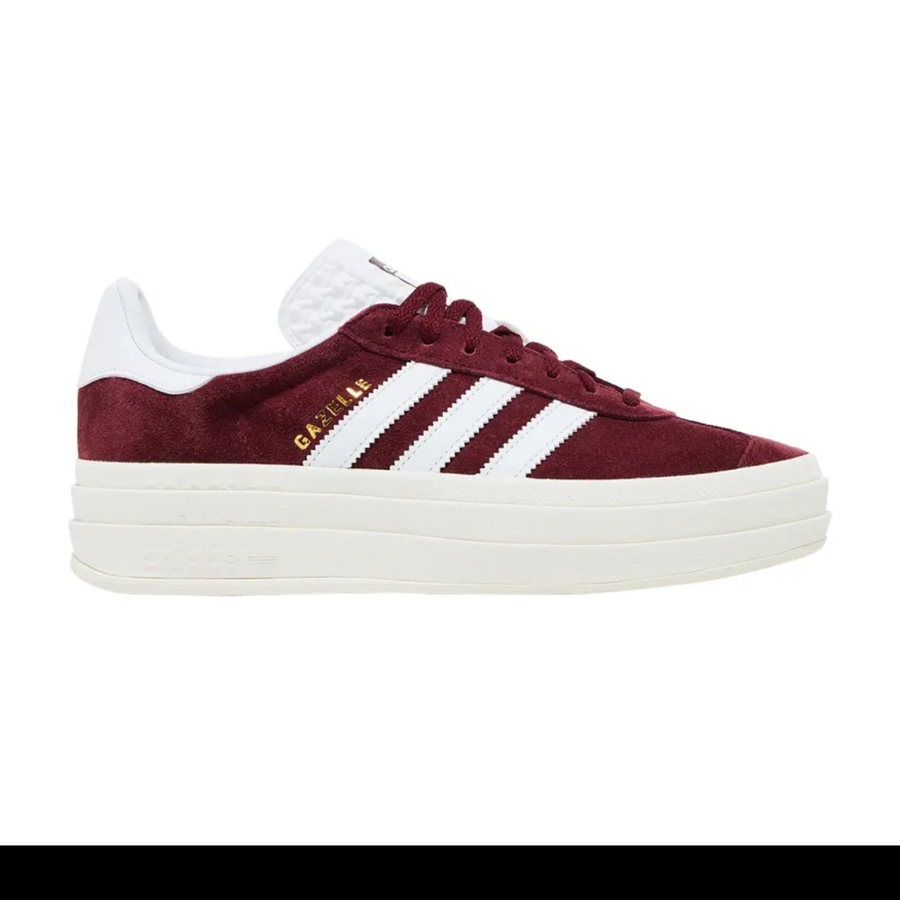 adidas Gazelle Platform Sneakers in Burgundy and White